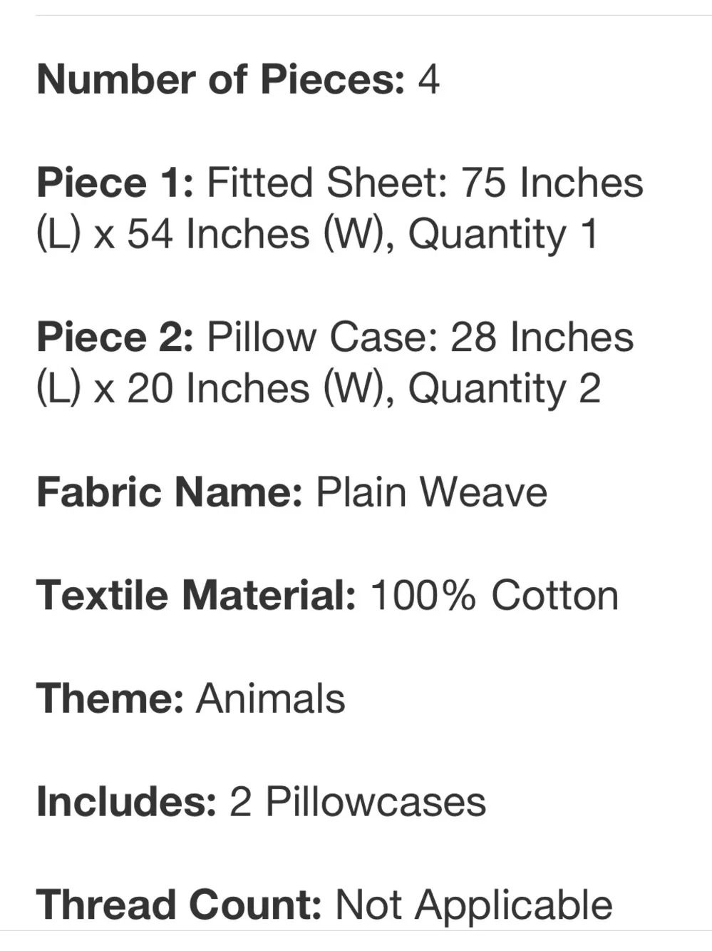 GATHRE NWT Menagerie Zoo Animals Sheet Set -Full